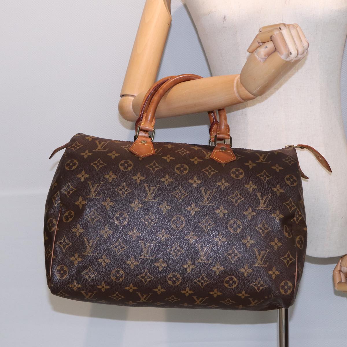 LOUIS VUITTON Monogram Speedy 35 Hand Bag M41524 LV Auth 84411