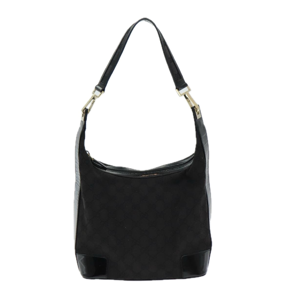 GUCCI GG Canvas Shoulder Bag Black 001 4204 Auth 84431