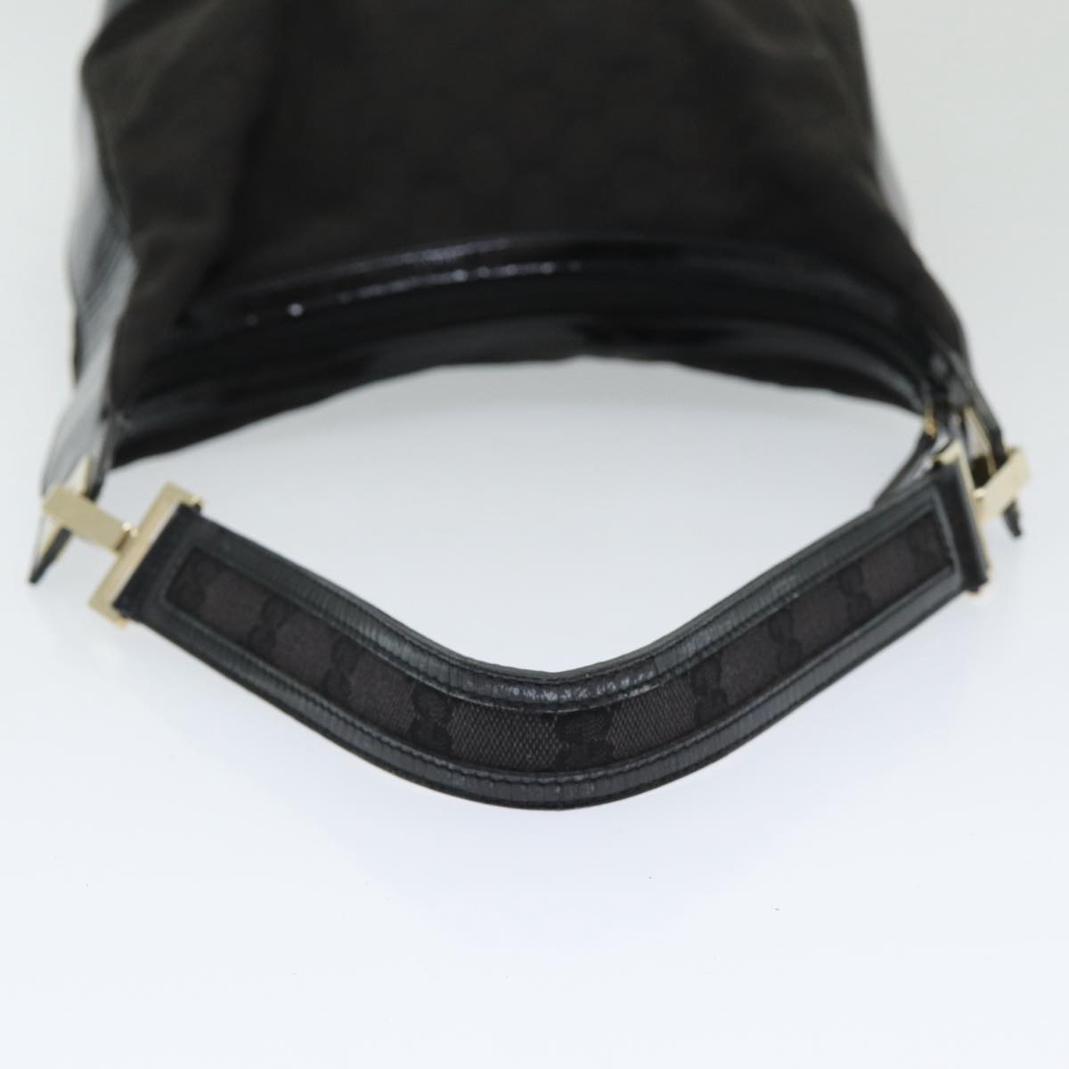 GUCCI GG Canvas Shoulder Bag Black 001 4204 Auth 84431