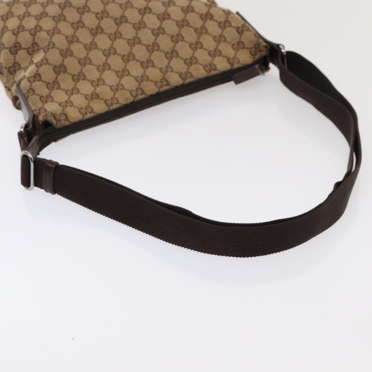 GUCCI GG Canvas Shoulder Bag Beige 145857 Auth 84432