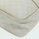 GUCCI GG Canvas Shoulder Bag PVC Leather White Auth 84436-15