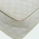 GUCCI GG Canvas Umhängetasche PVC Leder Weiß Auth 84436-17