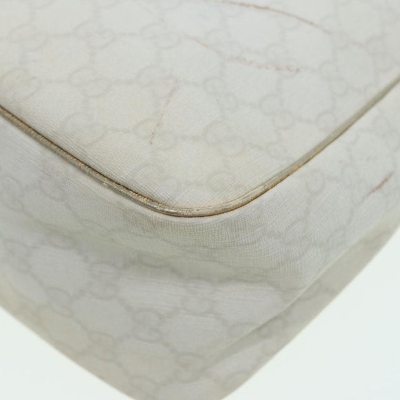 GUCCI GG Canvas Umhängetasche PVC Leder Weiß Auth 84436