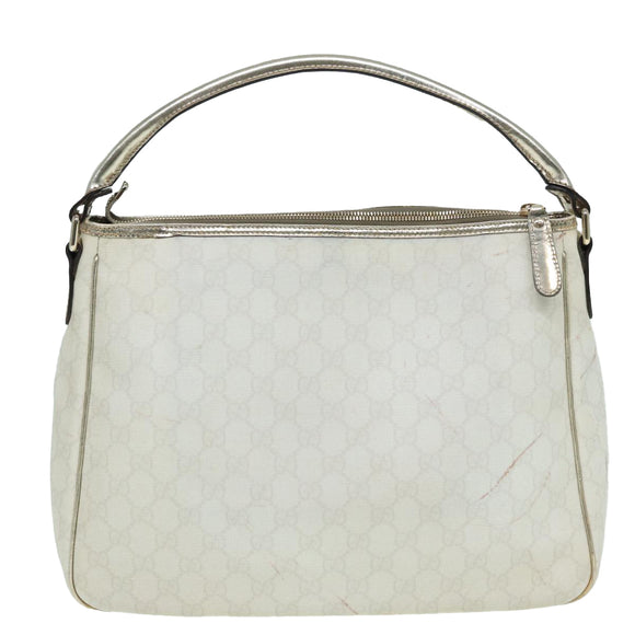 GUCCI GG Canvas Umhängetasche PVC Leder Weiß Auth 84436