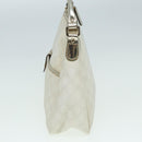 GUCCI GG Canvas Umhängetasche PVC Leder Weiß Auth 84436-3