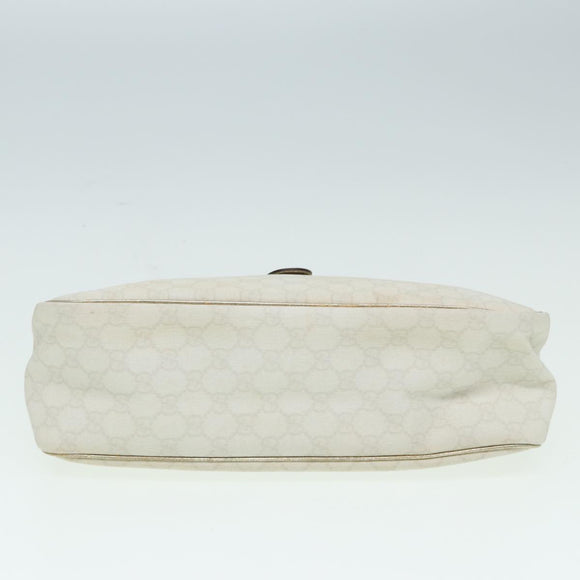 GUCCI GG Canvas Umhängetasche PVC Leder Weiß Auth 84436