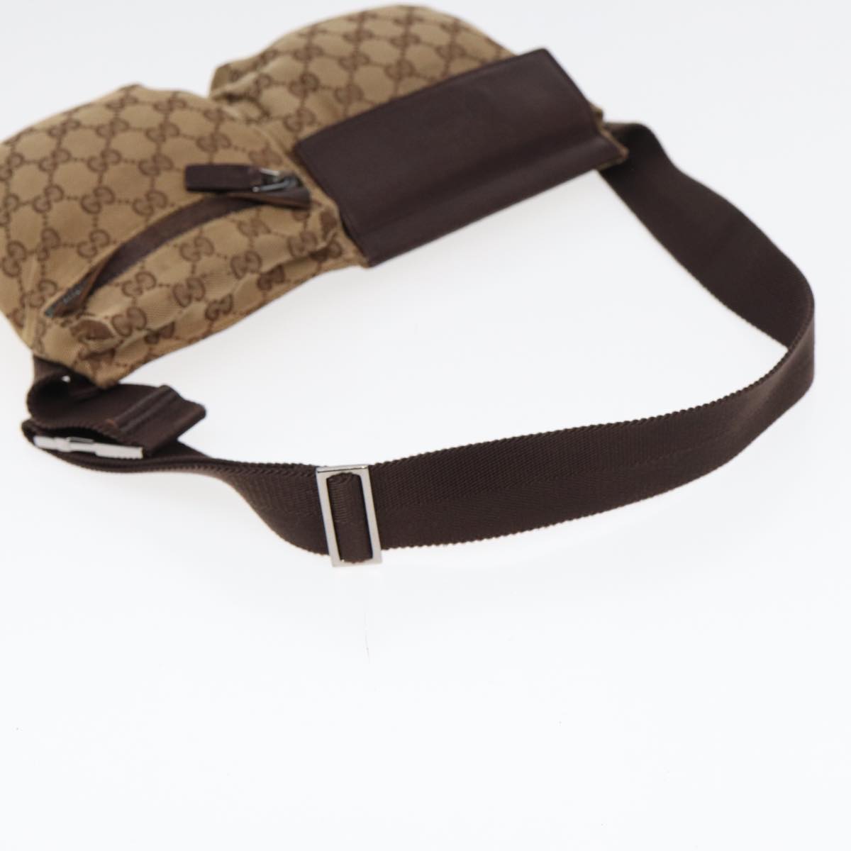 GUCCI GG Canvas Waist bag Beige 28566 Auth 84437