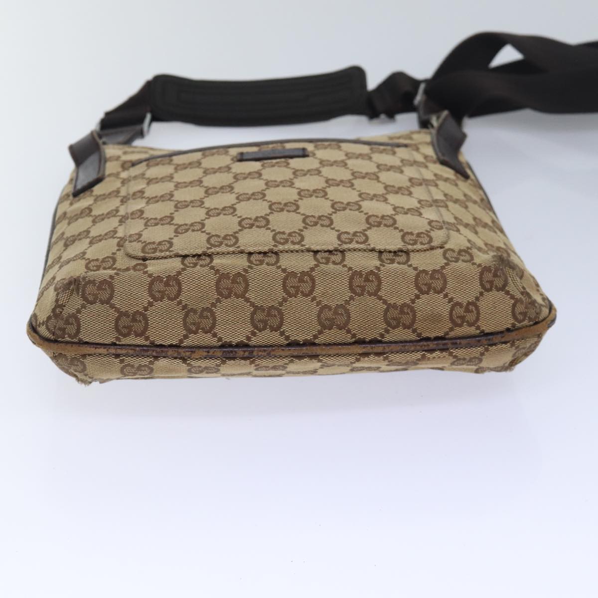 GUCCI GG Canvas Shoulder Bag Beige Brown 122793 Auth 84438