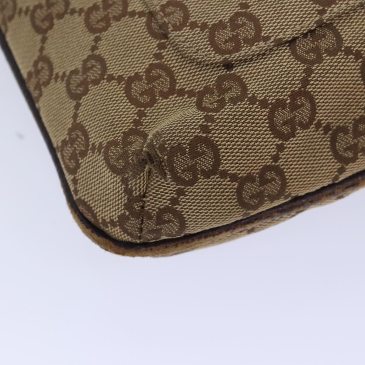 GUCCI GG Canvas Shoulder Bag Beige Brown 122793 Auth 84438