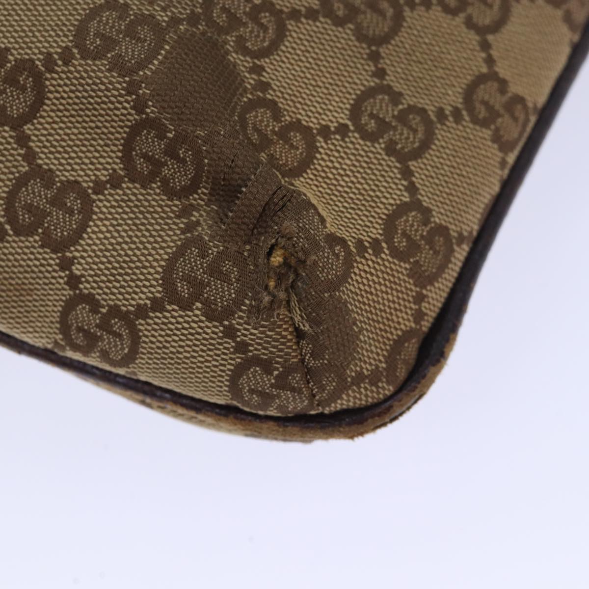 GUCCI GG Canvas Shoulder Bag Beige Brown 122793 Auth 84438