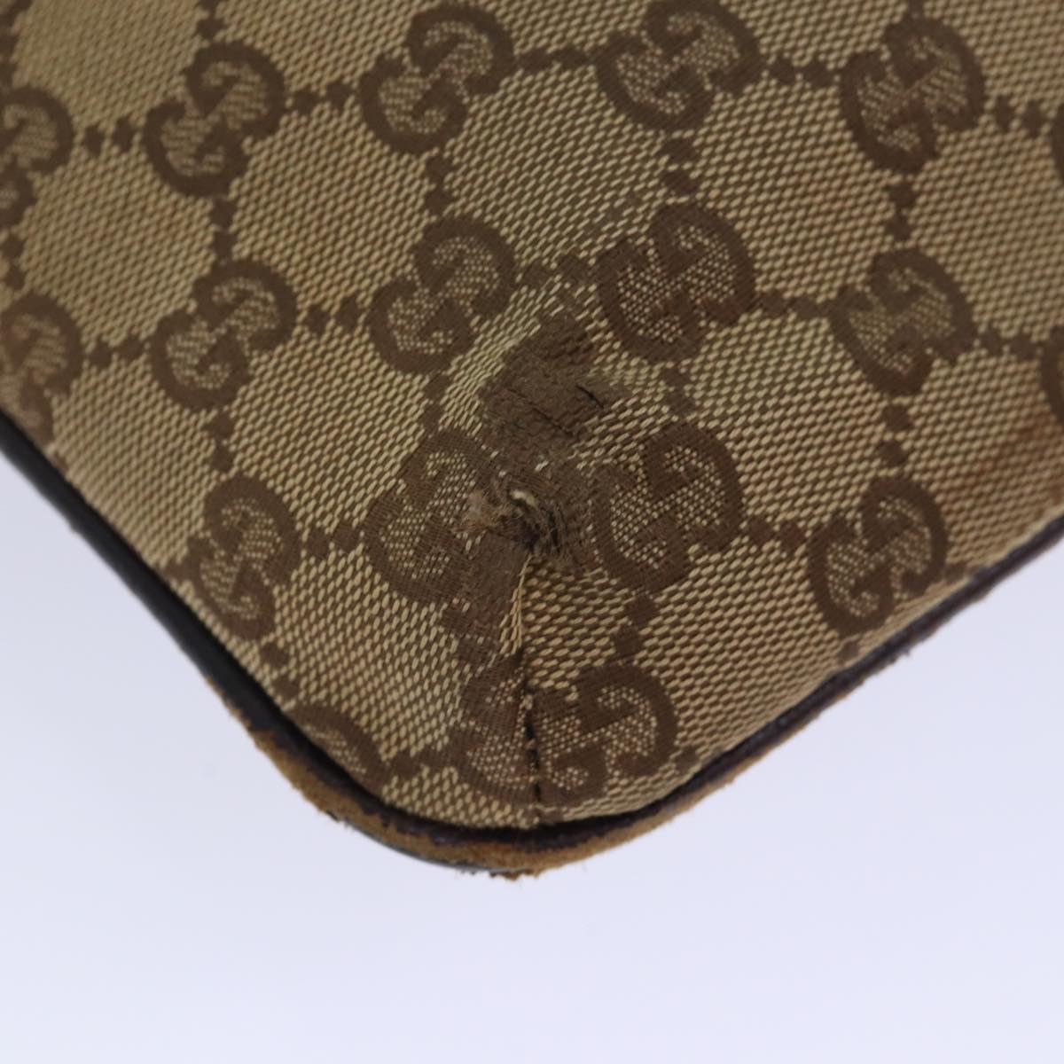 GUCCI GG Canvas Shoulder Bag Beige Brown 122793 Auth 84438