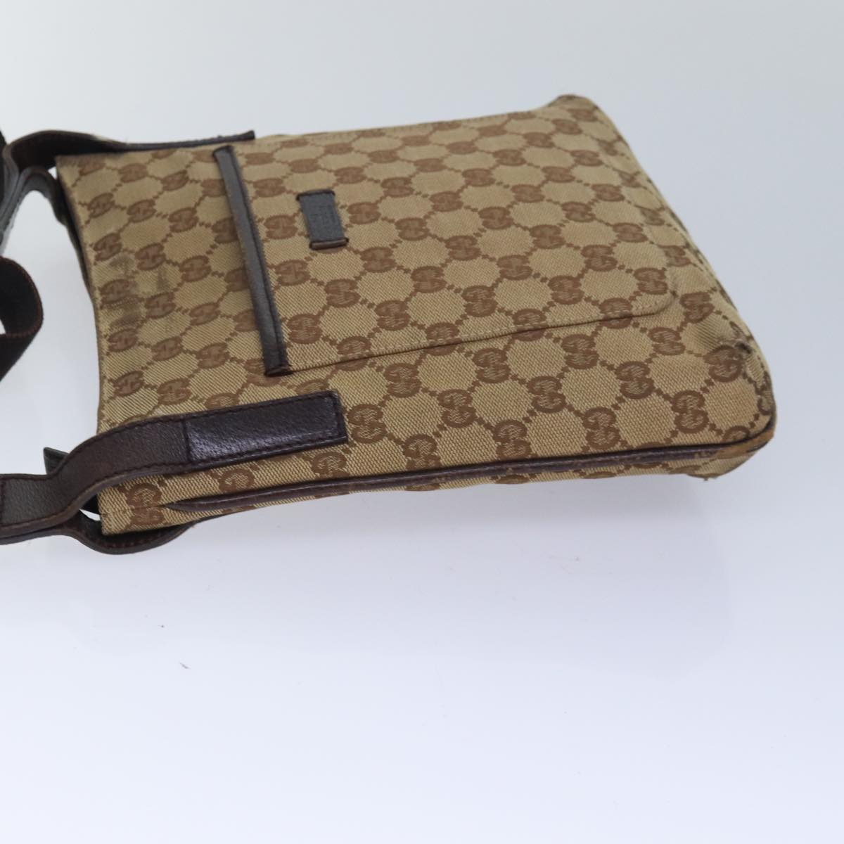 GUCCI GG Canvas Shoulder Bag Beige Brown 122793 Auth 84438