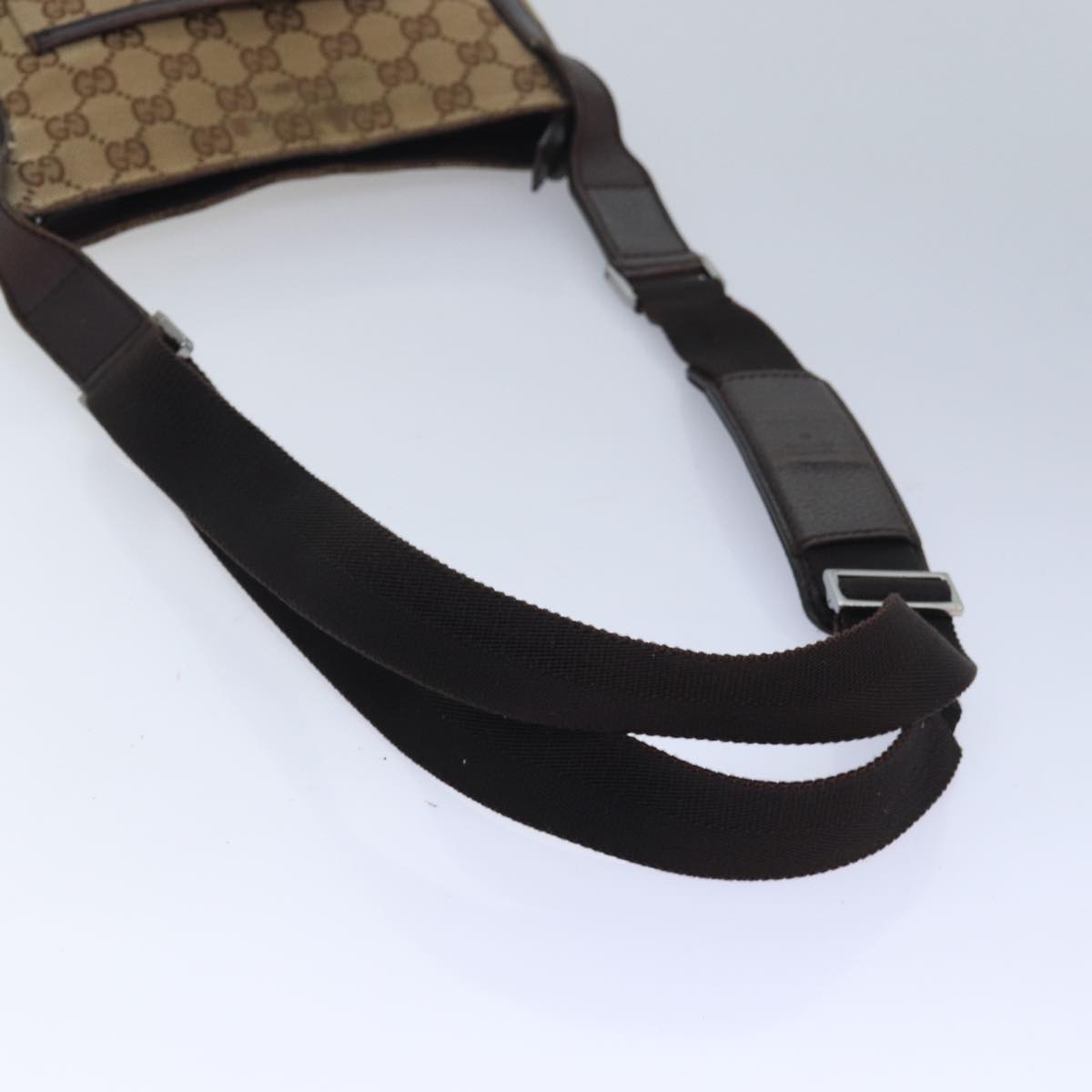 GUCCI GG Canvas Shoulder Bag Beige Brown 122793 Auth 84438