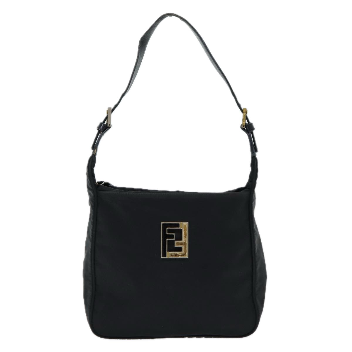 FENDI Shoulder Bag Nylon Black Auth 84443