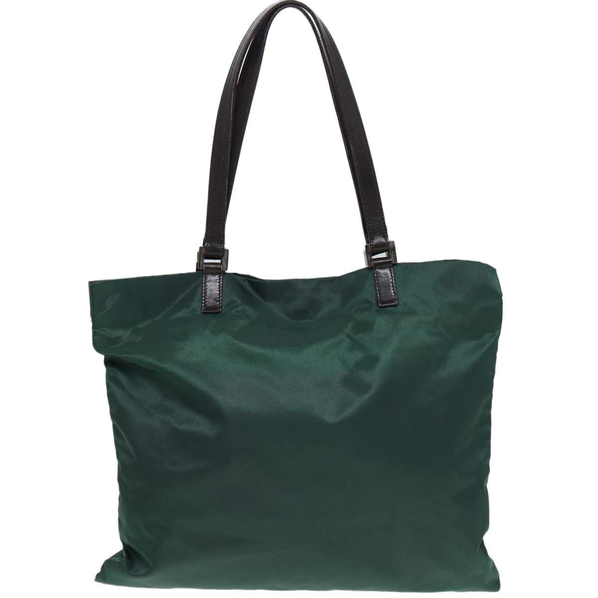 FENDI Tote Bag Nylon Leather Green Brown Auth 84445 - 0