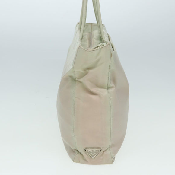 PRADA Tote Bag Nylon White Auth 84456