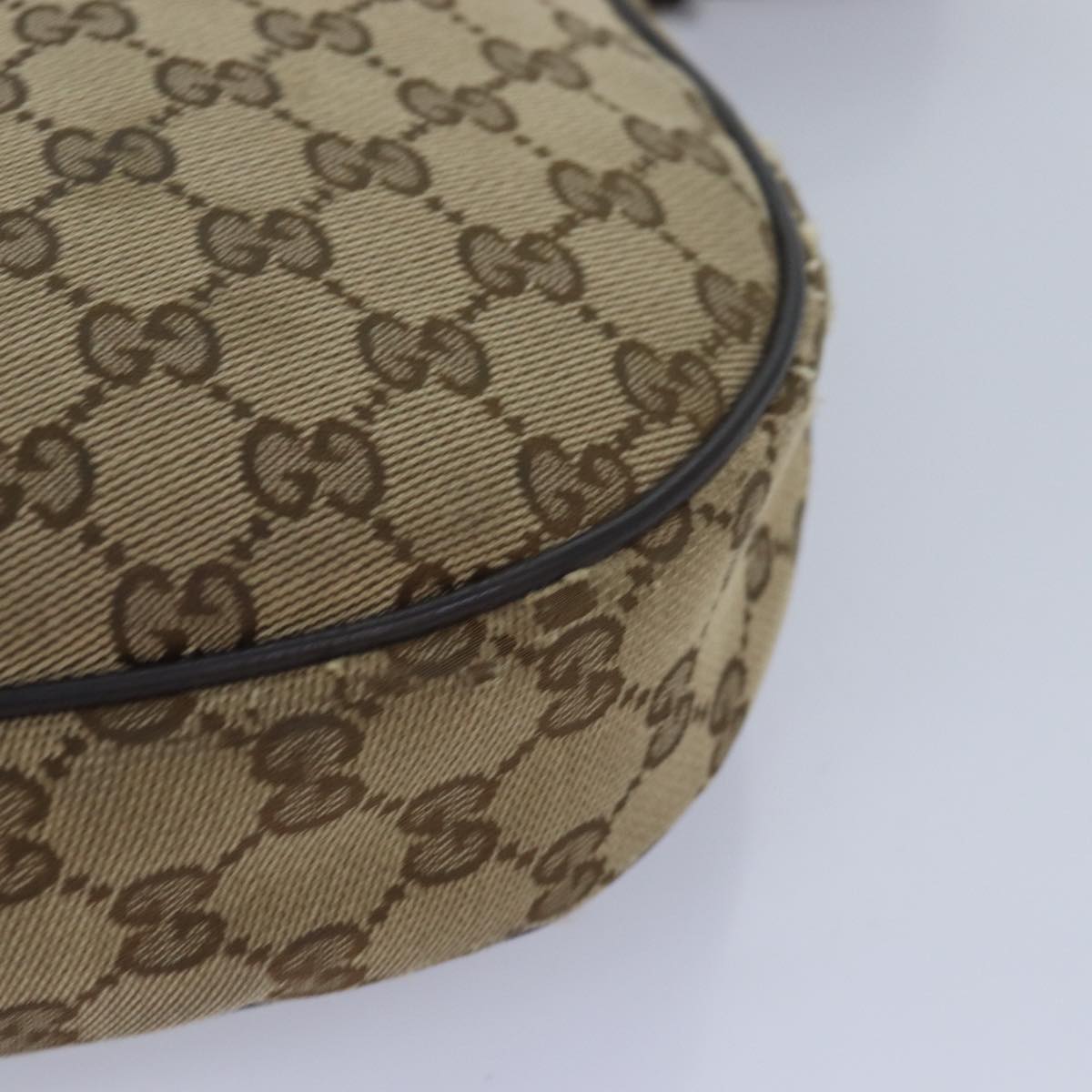 GUCCI GG Canvas Shoulder Bag Beige 122790 Auth 84458