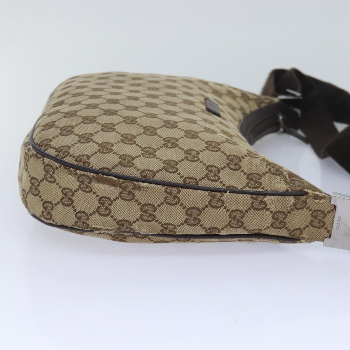 GUCCI GG Canvas Shoulder Bag Beige 122790 Auth 84458