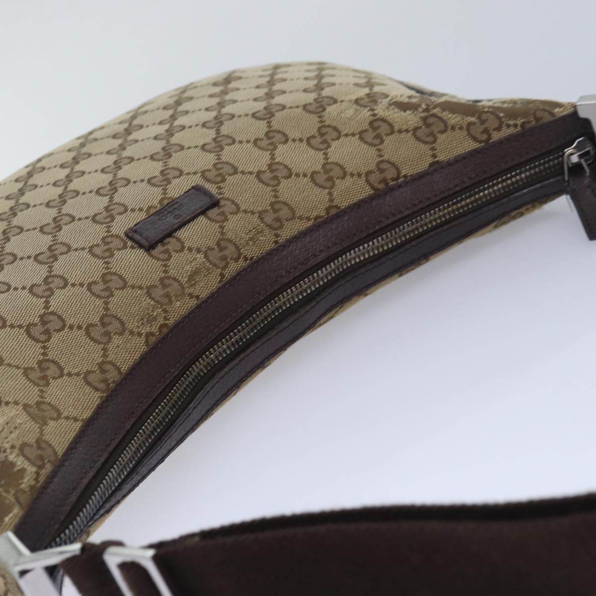 GUCCI GG Canvas Shoulder Bag Beige 122790 Auth 84458