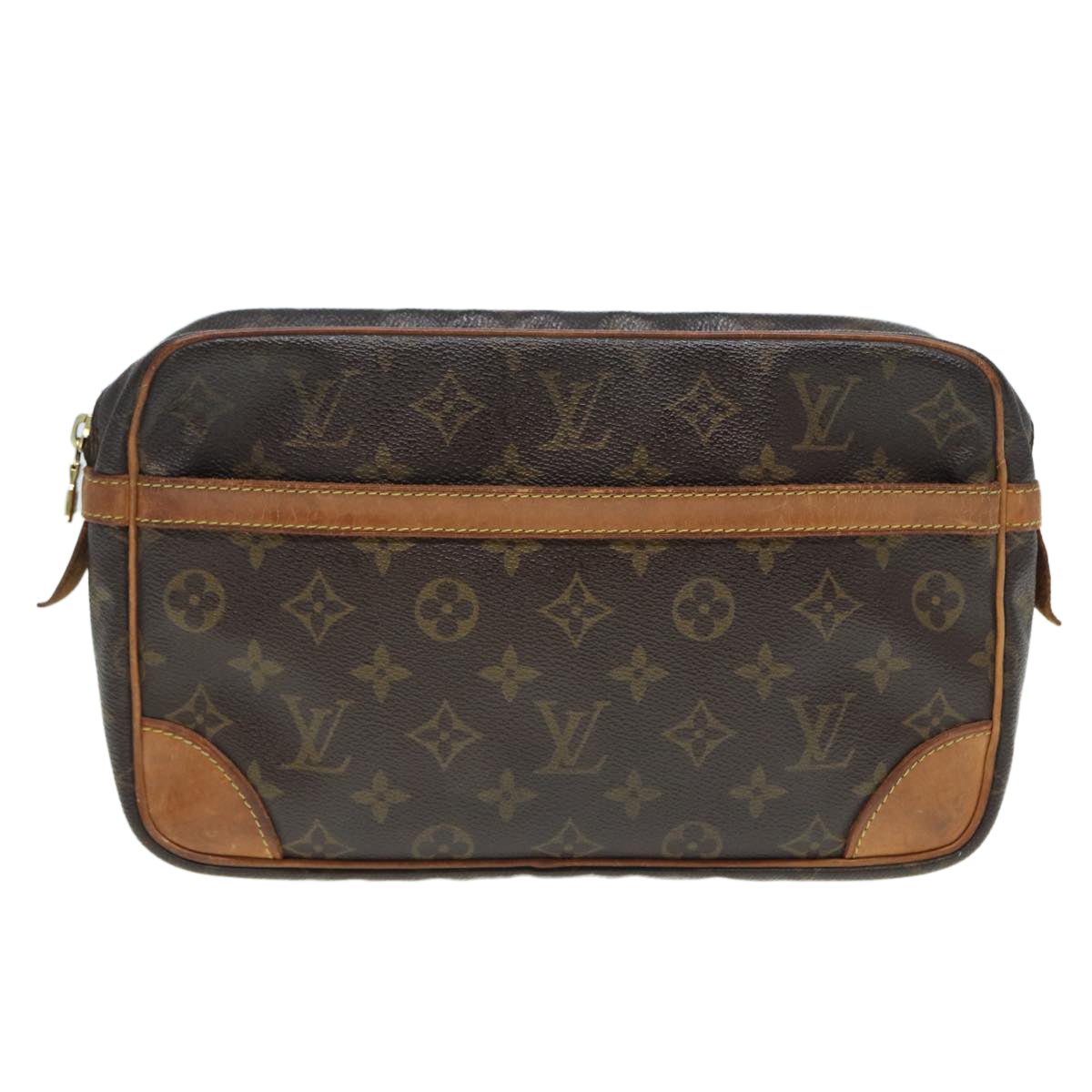 LOUIS VUITTON Monogram Compiegne 28 Clutch Bag M51845 LV Auth 84469