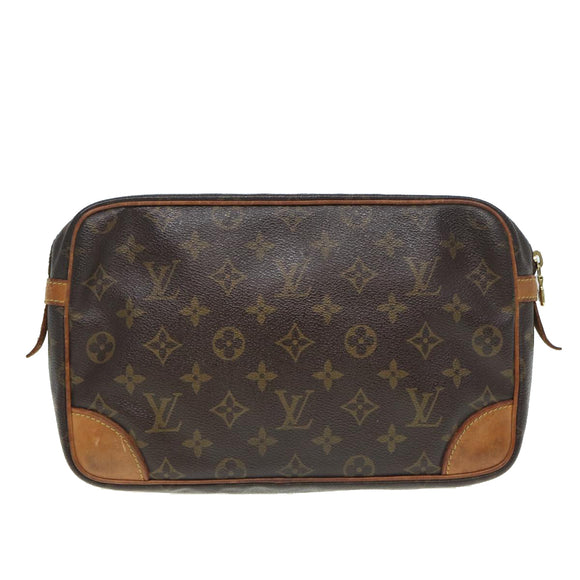 LOUIS VUITTON Monogram Compiegne 28 Clutch Bag M51845 LV Auth 84469