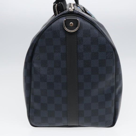 LOUIS VUITTON Damier Cobalt Keepall Bandouliere 45 Boston Bag N50002 Auth 84480S