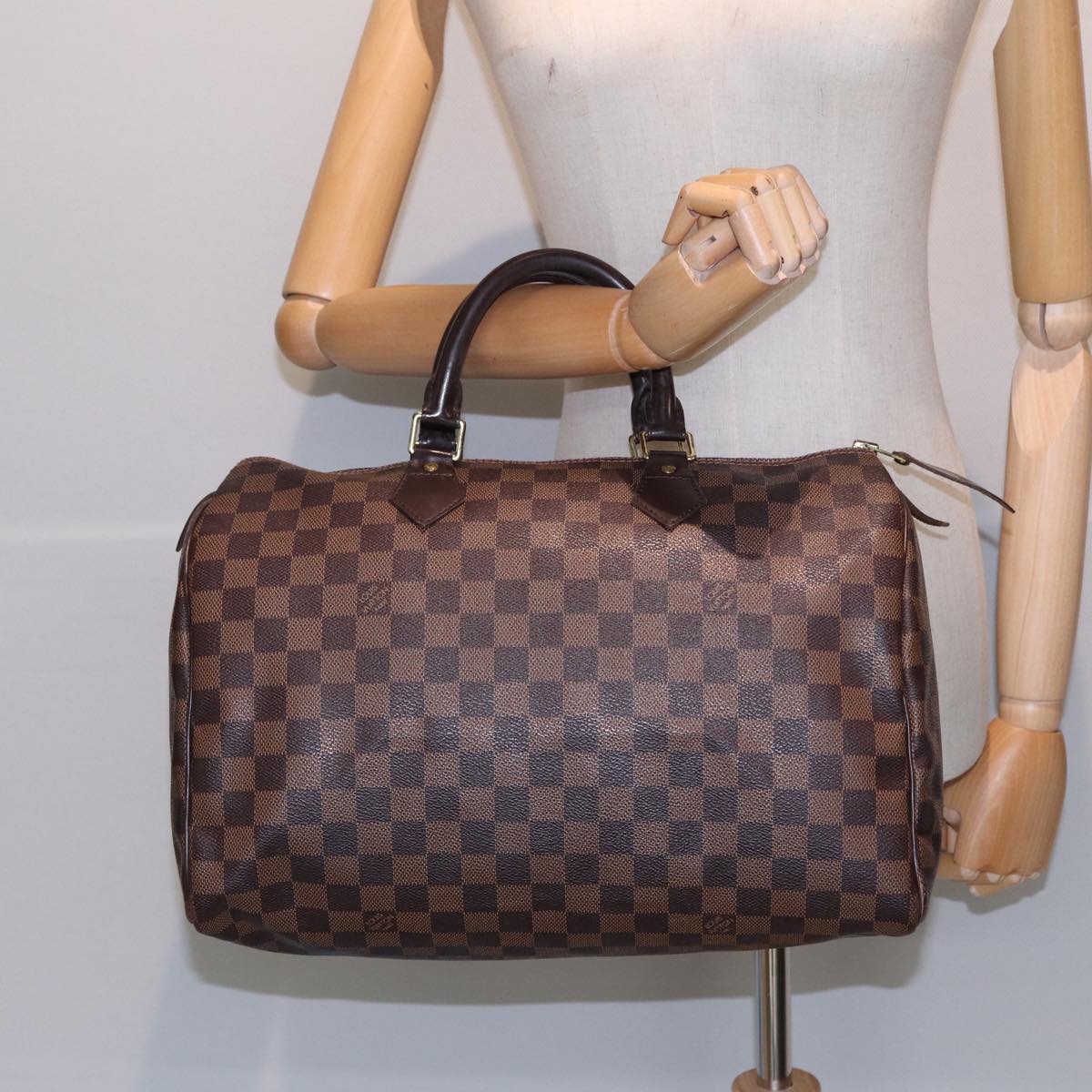 LOUIS VUITTON Damier Ebene Speedy 35 Hand Bag N41363 LV Auth 84486