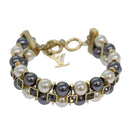 LOUIS VUITTON Cry Me Ariver PM Bracelet Gold Gray M67010 LV Auth 84519-1