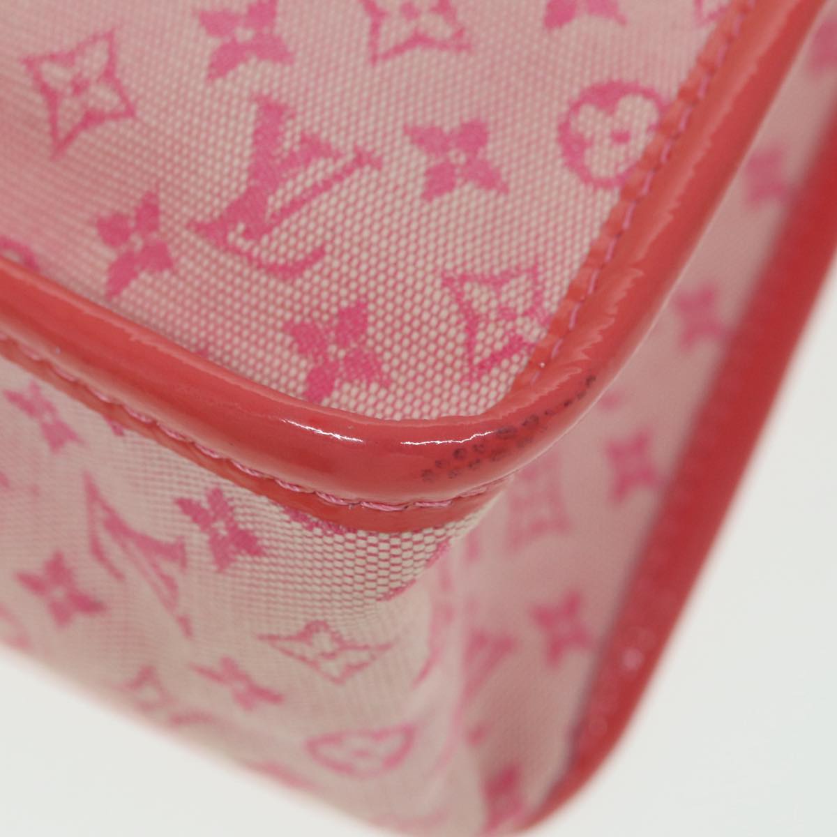 LOUIS VUITTON Monogram Mini Sac Catrain Hand Bag Strawberry M92930 Auth 84520