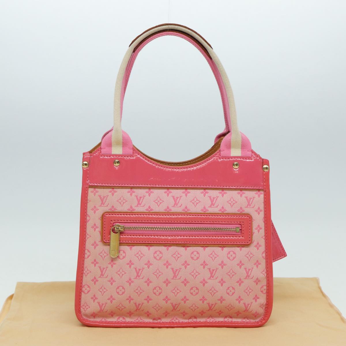 LOUIS VUITTON Monogram Mini Sac Catrain Hand Bag Strawberry M92930 Auth 84520