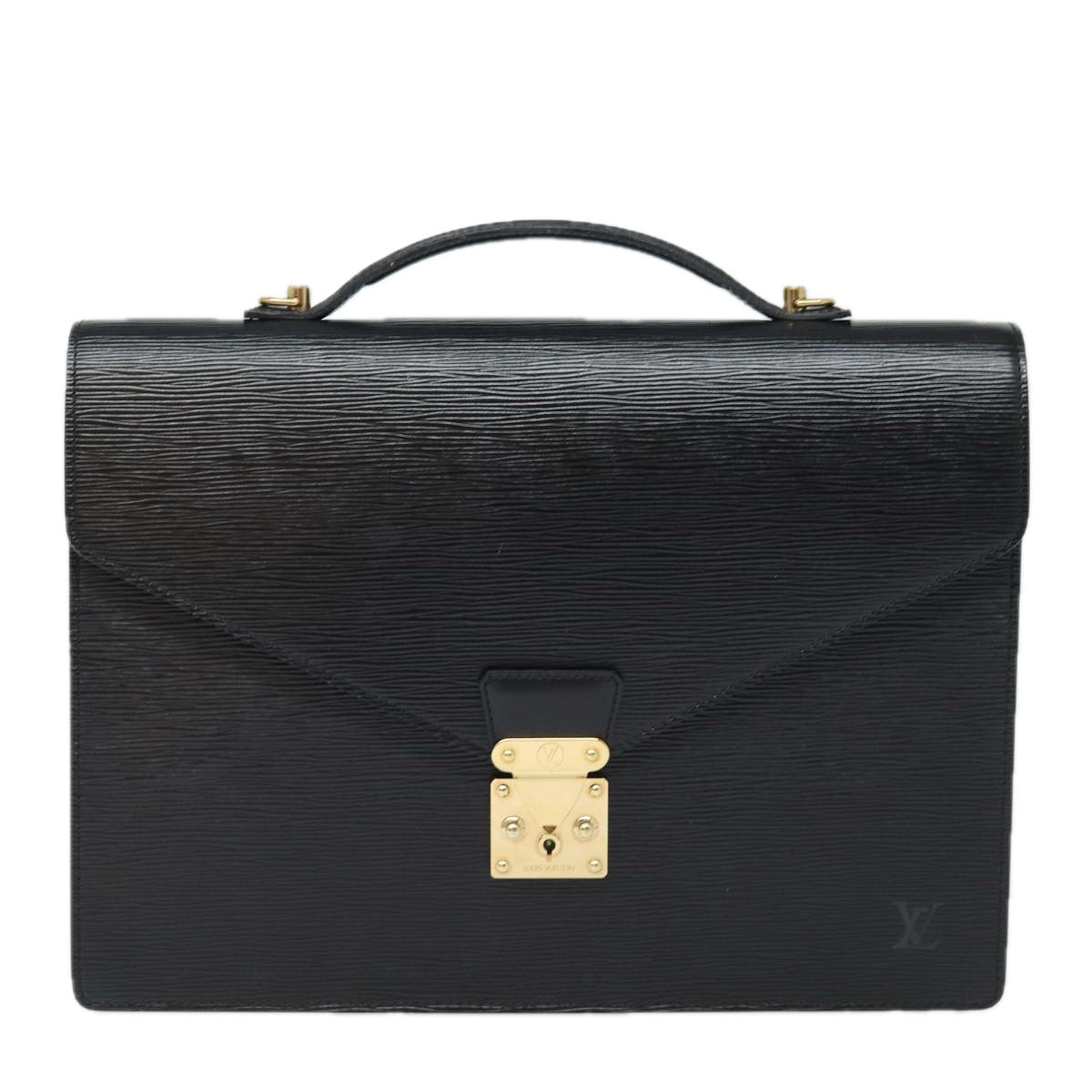 LOUIS VUITTON Epi Porte Documents Bandouliere Black M54462 LV Auth 84523