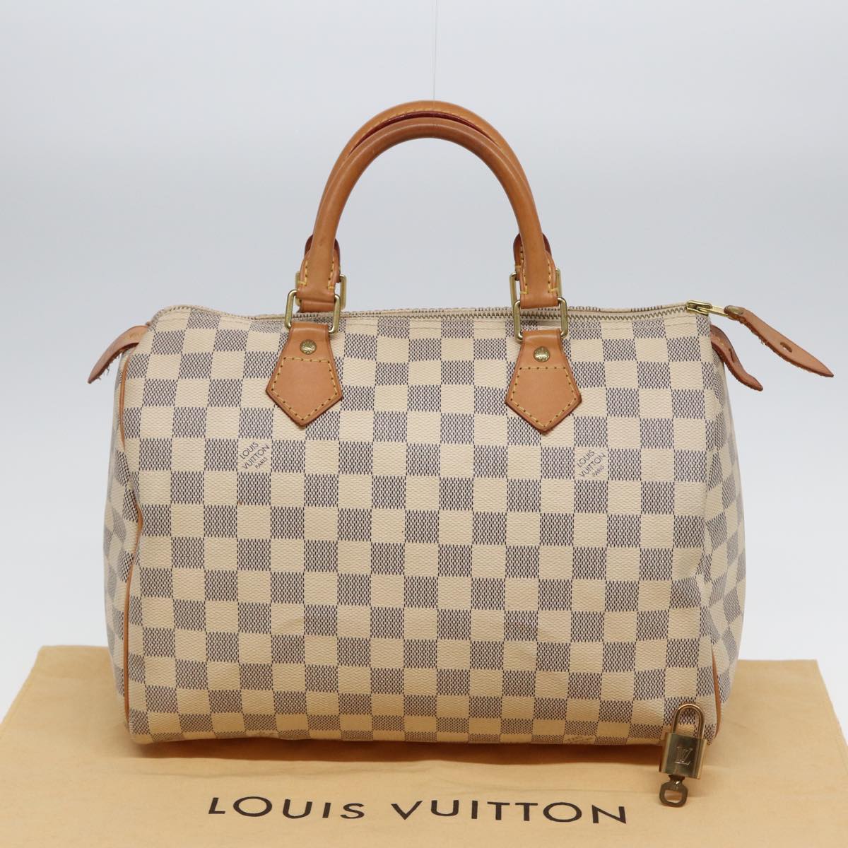 LOUIS VUITTON Damier Azur Speedy 30 Hand Bag N41533 LV Auth 84530