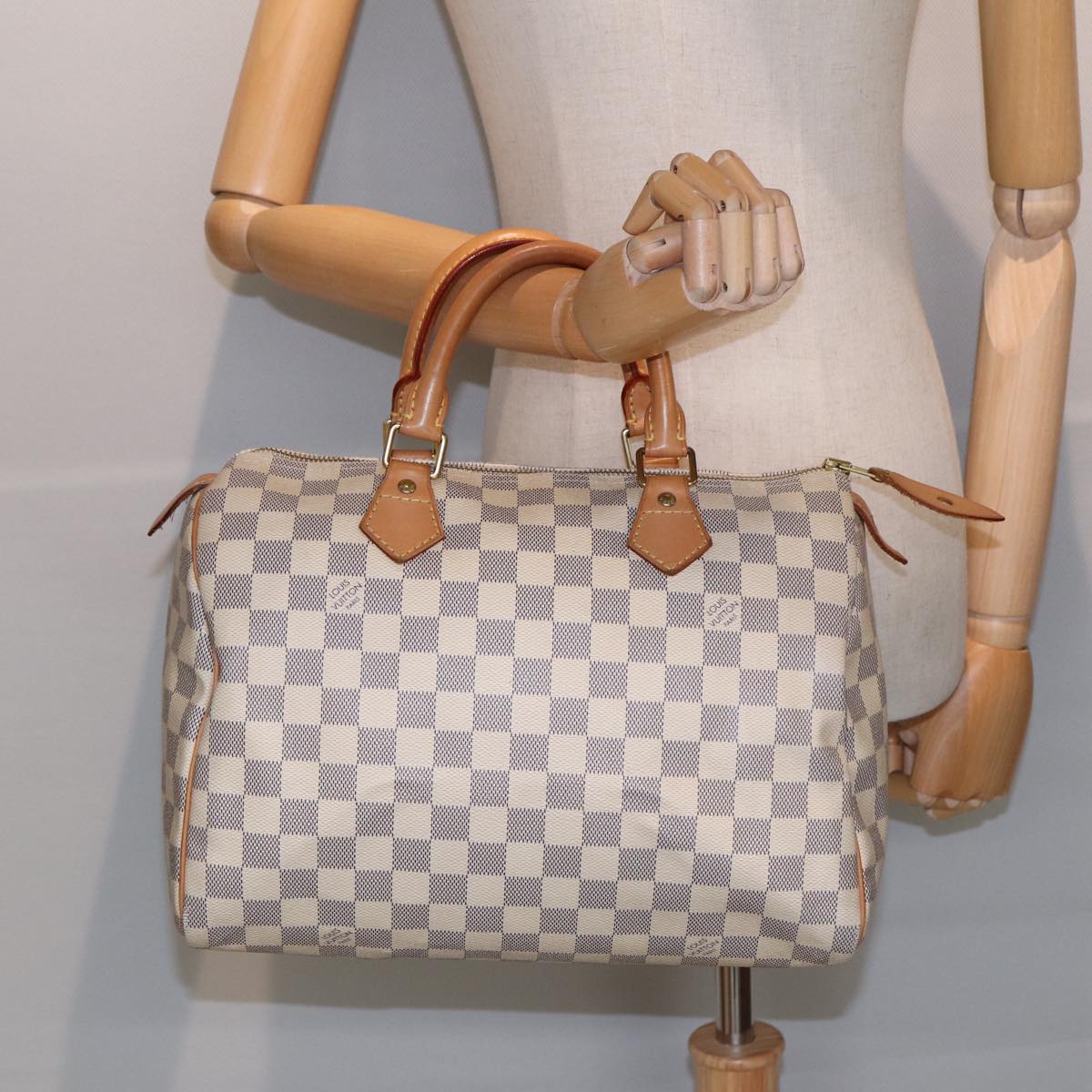 LOUIS VUITTON Damier Azur Speedy 30 Hand Bag N41533 LV Auth 84530