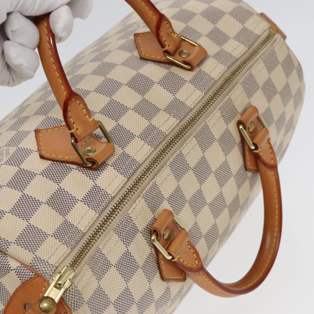 LOUIS VUITTON Damier Azur Speedy 30 Hand Bag N41533 LV Auth 84530