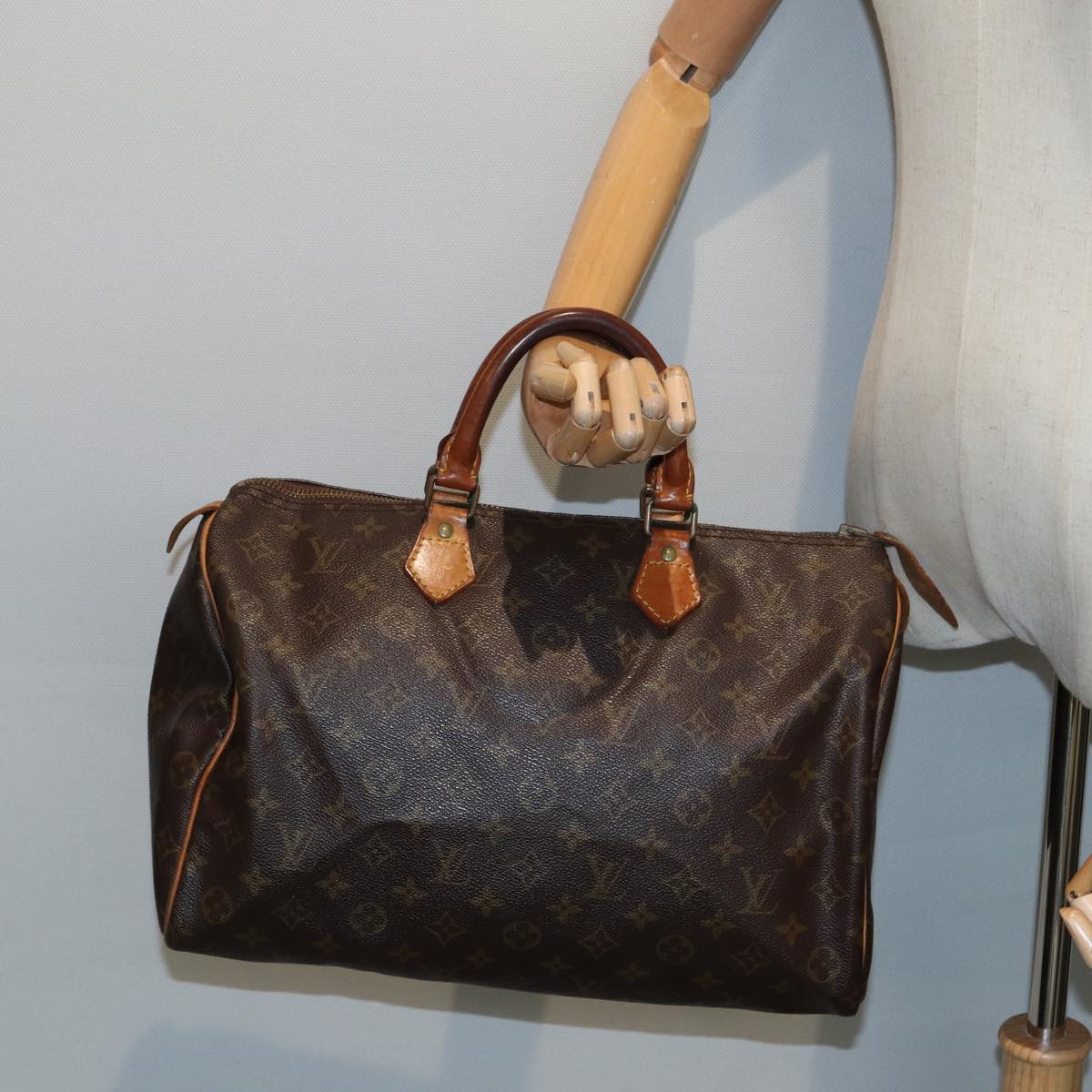 LOUIS VUITTON Monogram Speedy 35 Hand Bag M41524 LV Auth 84532