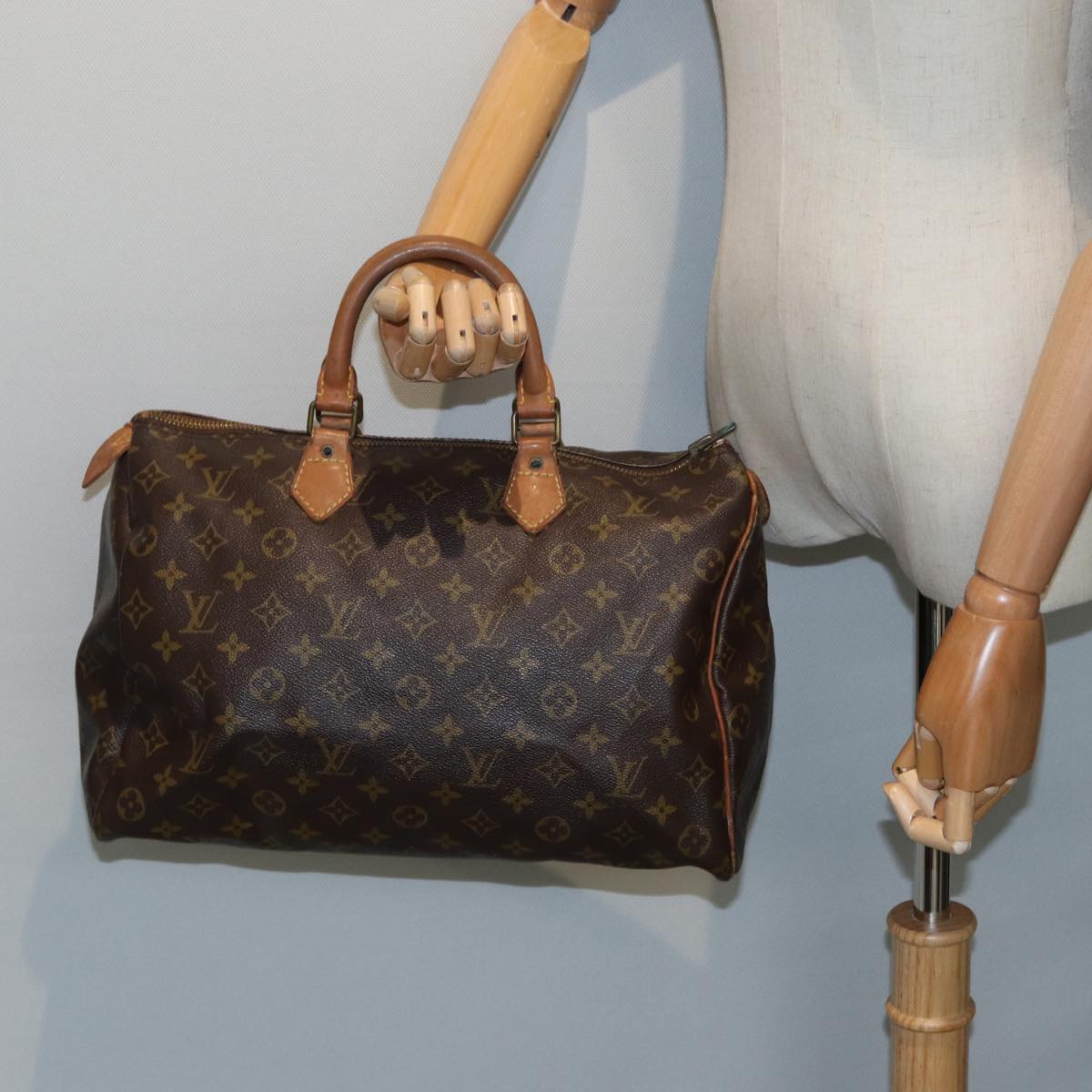 LOUIS VUITTON Monogram Speedy 35 Hand Bag M41524 LV Auth 84533