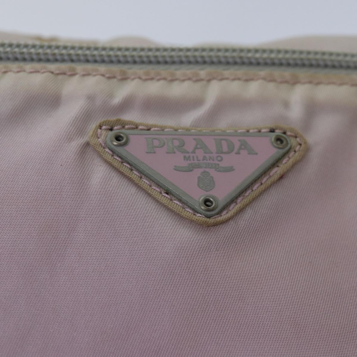 PRADA Shoulder Bag Nylon Pink Silver Auth 84543