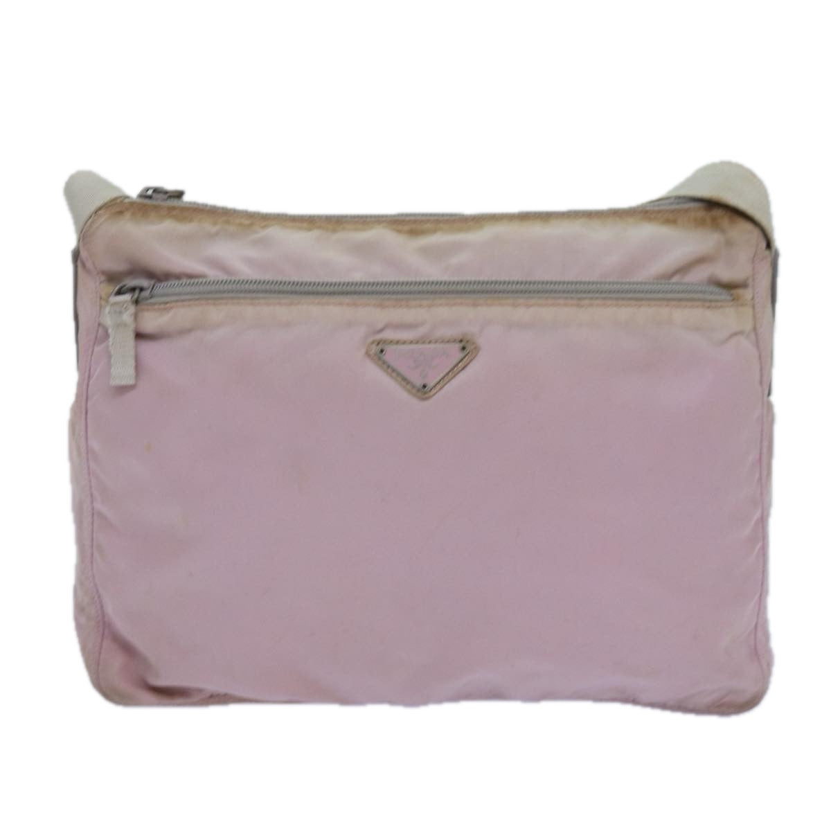 PRADA Shoulder Bag Nylon Pink Silver Auth 84543 - 0