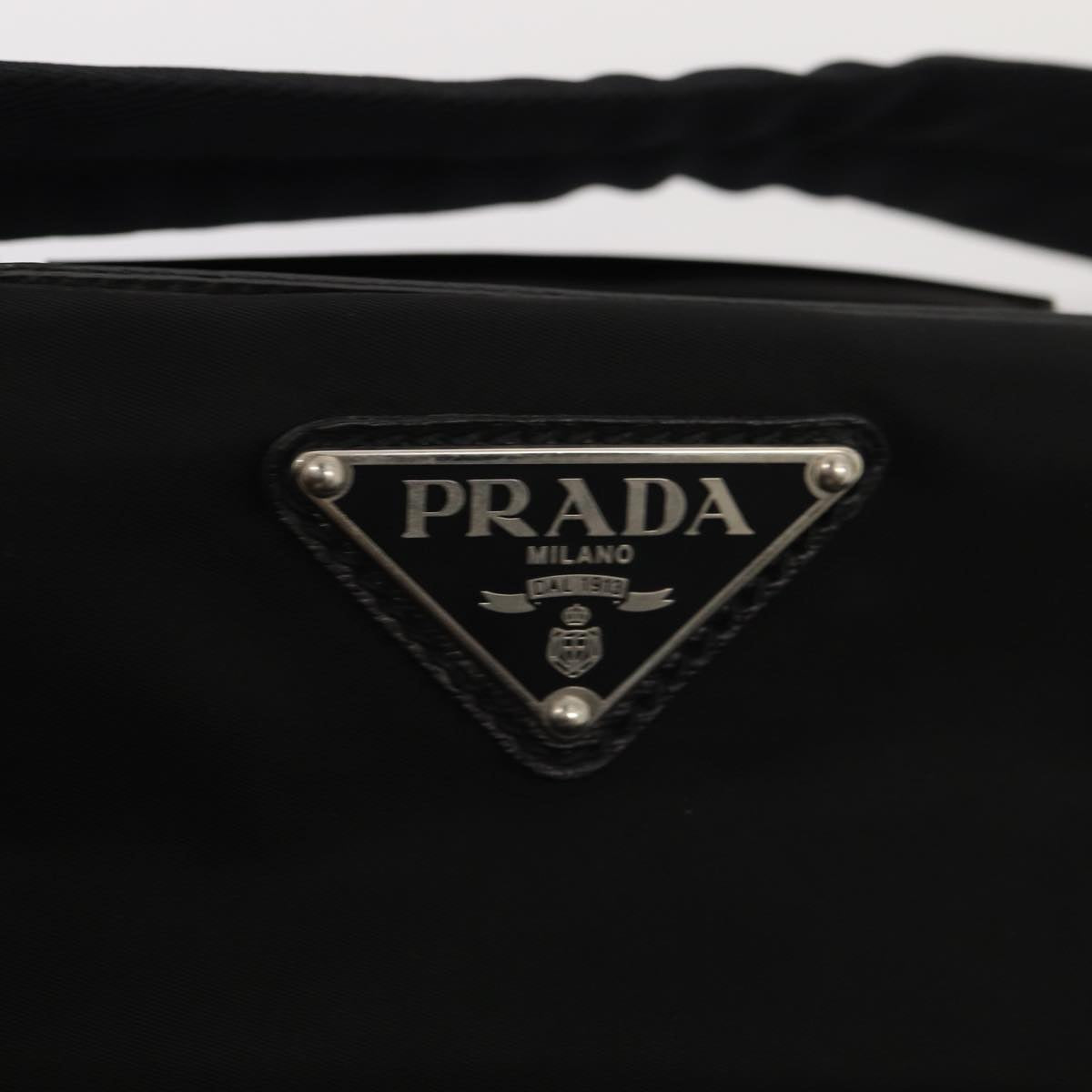 PRADA Garment Cover Nylon Black Silver Auth 84549