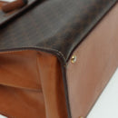 CELINE Macadam Canvas Hand Bag PVC Leather Brown Auth 84552-15