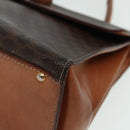 CELINE Macadam Canvas Hand Bag PVC Leather Brown Auth 84552-16