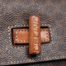 CELINE Macadam Canvas Hand Bag PVC Leather Brown Auth 84552-19