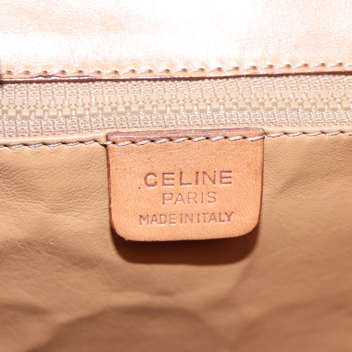 CELINE Macadam Canvas Hand Bag PVC Leather Brown Auth 84552