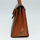 CELINE Macadam Canvas Hand Bag PVC Leather Brown Auth 84552-3