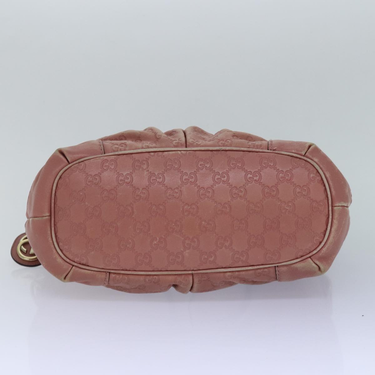 GUCCI GG Canvas Guccissima Hand Bag Leather Pink Gold 247902 Auth 84559