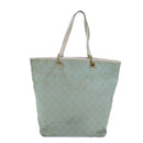 GUCCI GG Canvas Tote Bag Light Blue White gold 002 1098 Auth 84563-2