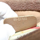 GUCCI GG Supreme Web Sherry Line Clutch Bag PVC Leather Beige Red Auth 84566-12