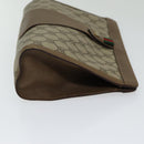 GUCCI GG Supreme Web Sherry Line Clutch Bag PVC Leather Beige Red Auth 84566-3