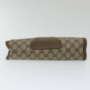 GUCCI GG Supreme Web Sherry Line Clutch Bag PVC Leather Beige Red Auth 84566-6