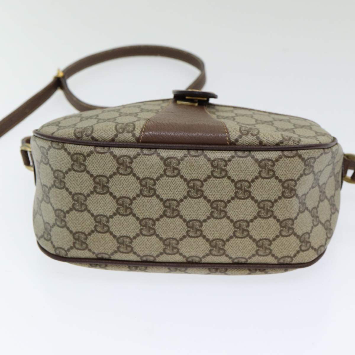 GUCCI GG Supreme Web Sherry Line Shoulder Bag PVC Beige 001 754 6177 Auth 84567